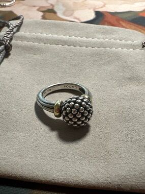 LAGOS Two-Tone Bead Cluster Ring in Silver and 18kt Gold